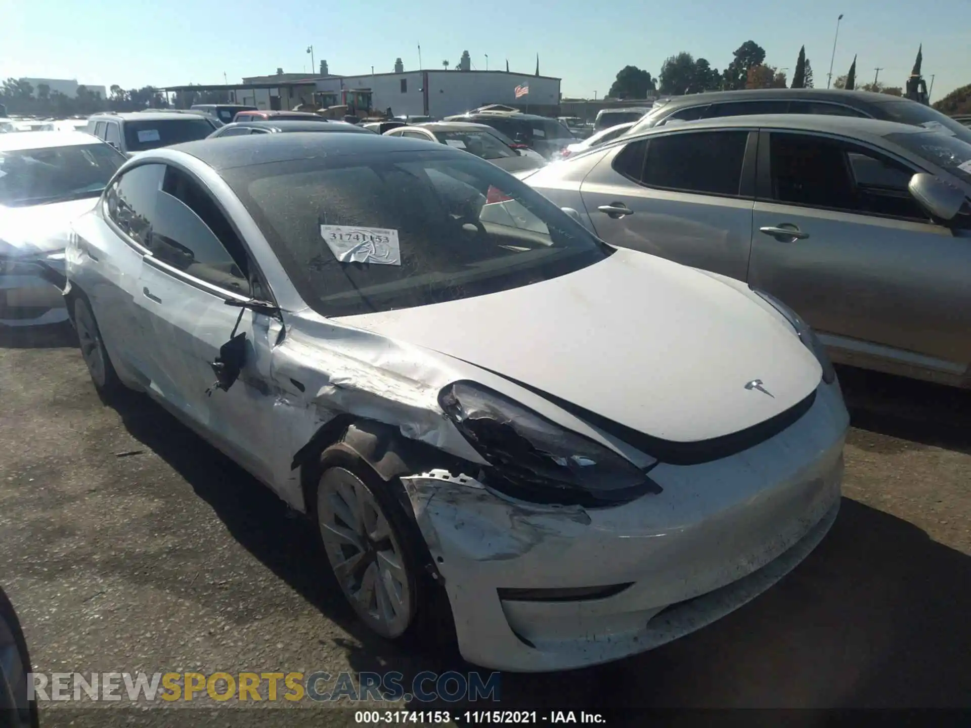 1 Photograph of a damaged car 5YJ3E1EB0MF990525 TESLA MODEL 3 2021