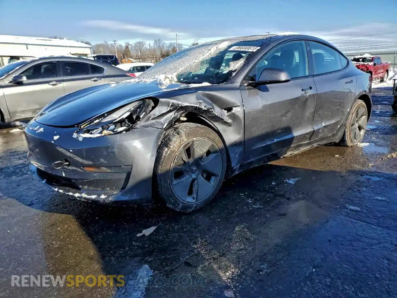 1 Photograph of a damaged car 5YJ3E1EB1MF036401 TESLA MODEL 3 2021