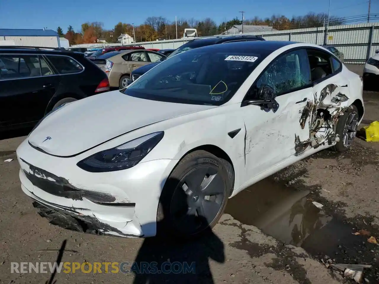 2 Photograph of a damaged car 5YJ3E1EB1MF044501 TESLA MODEL 3 2021