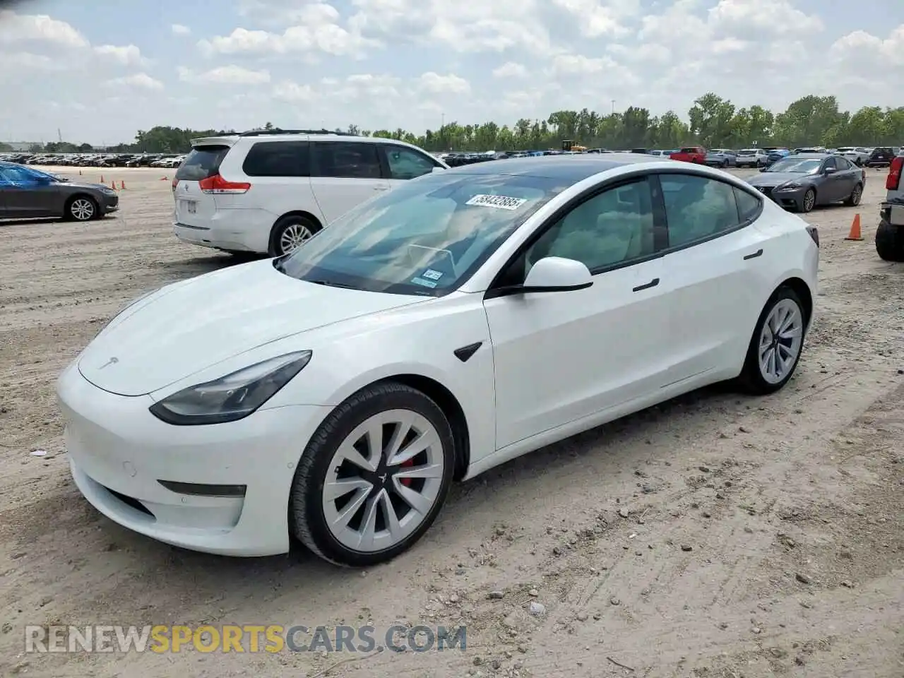 1 Photograph of a damaged car 5YJ3E1EB1MF049049 TESLA MODEL 3 2021