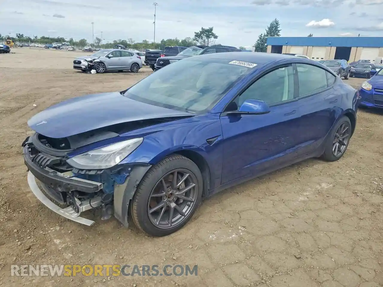 1 Photograph of a damaged car 5YJ3E1EB1MF051514 TESLA MODEL 3 2021