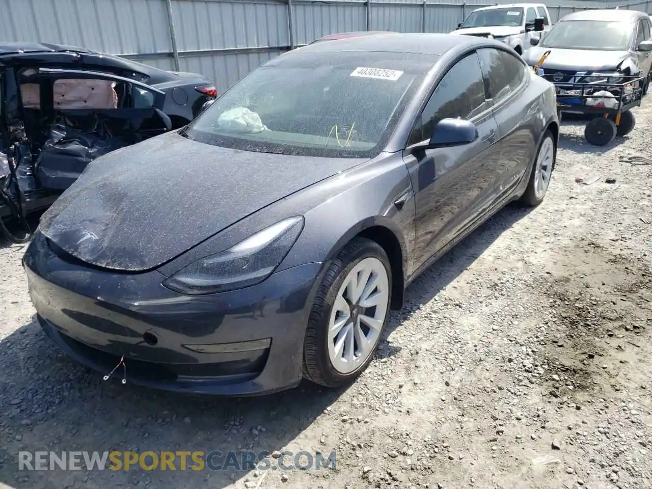 2 Photograph of a damaged car 5YJ3E1EB1MF056437 TESLA MODEL 3 2021