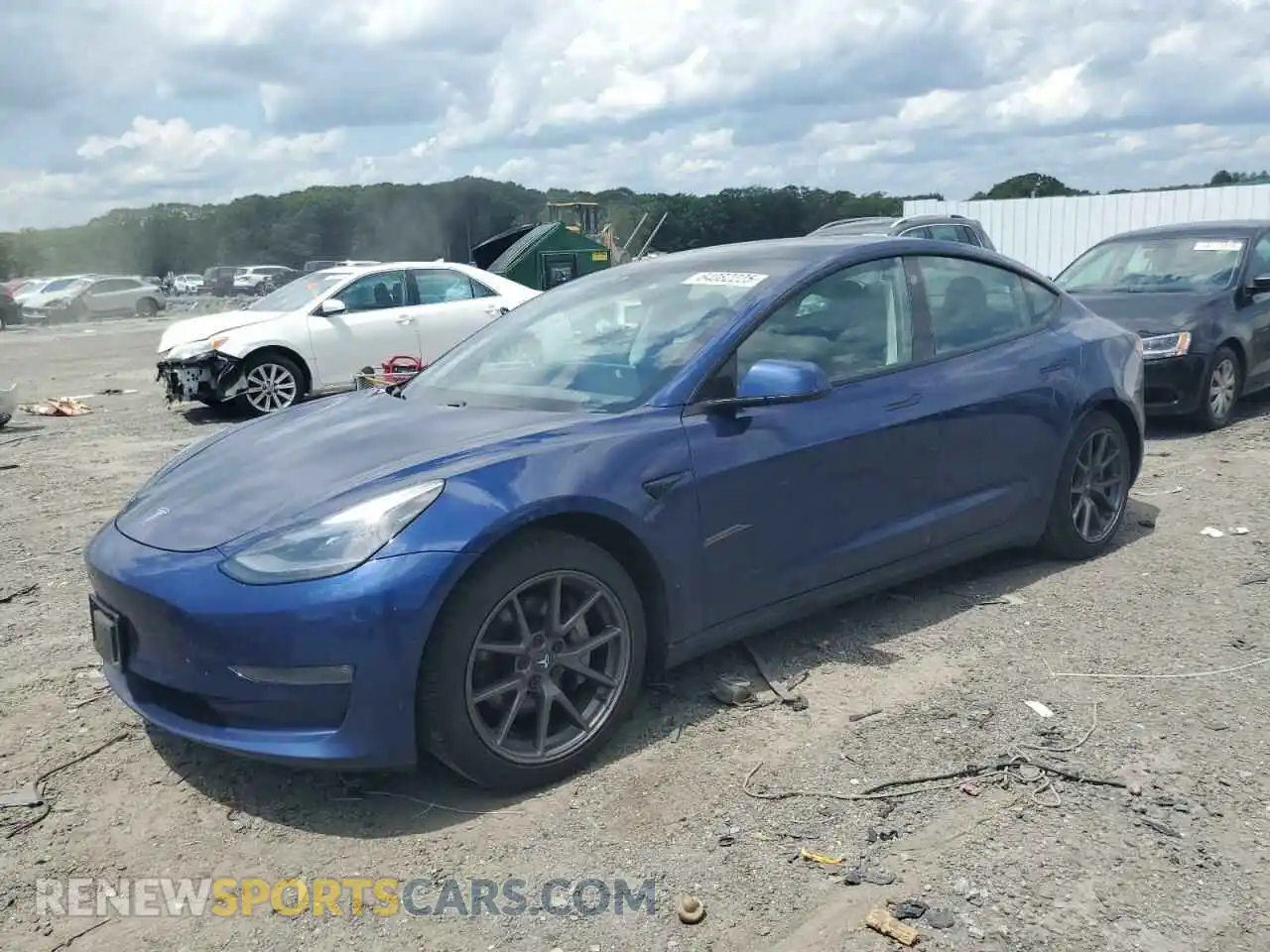 1 Photograph of a damaged car 5YJ3E1EB1MF064067 TESLA MODEL 3 2021