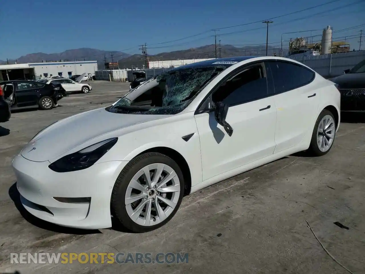 1 Photograph of a damaged car 5YJ3E1EB1MF064716 TESLA MODEL 3 2021