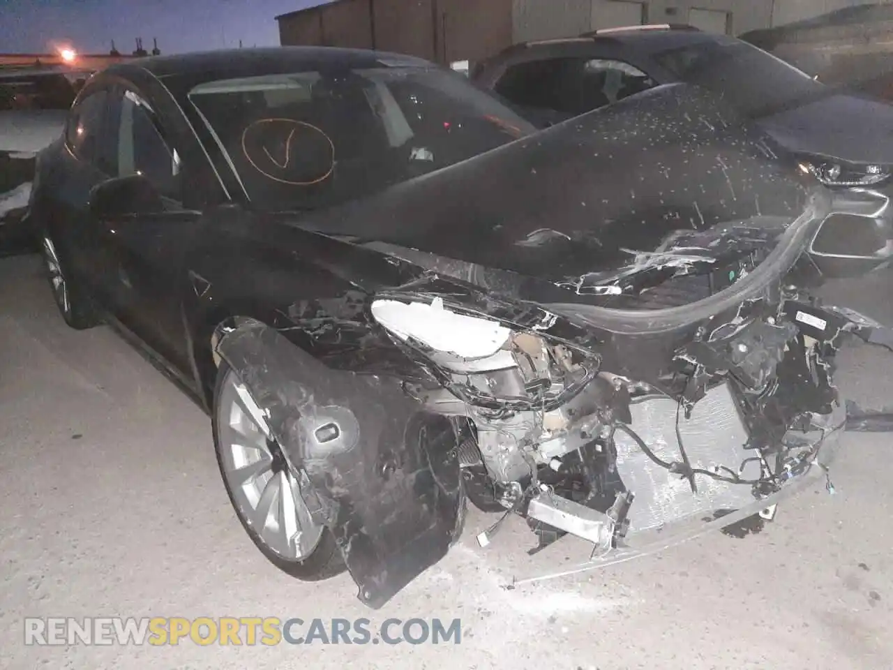 1 Photograph of a damaged car 5YJ3E1EB1MF071178 TESLA MODEL 3 2021