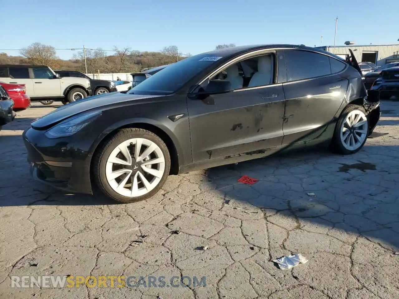 1 Photograph of a damaged car 5YJ3E1EB1MF856204 TESLA MODEL 3 2021
