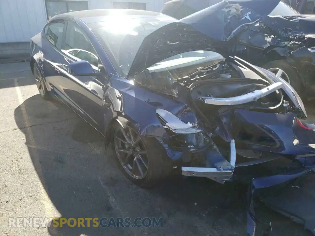 1 Photograph of a damaged car 5YJ3E1EB1MF876887 TESLA MODEL 3 2021