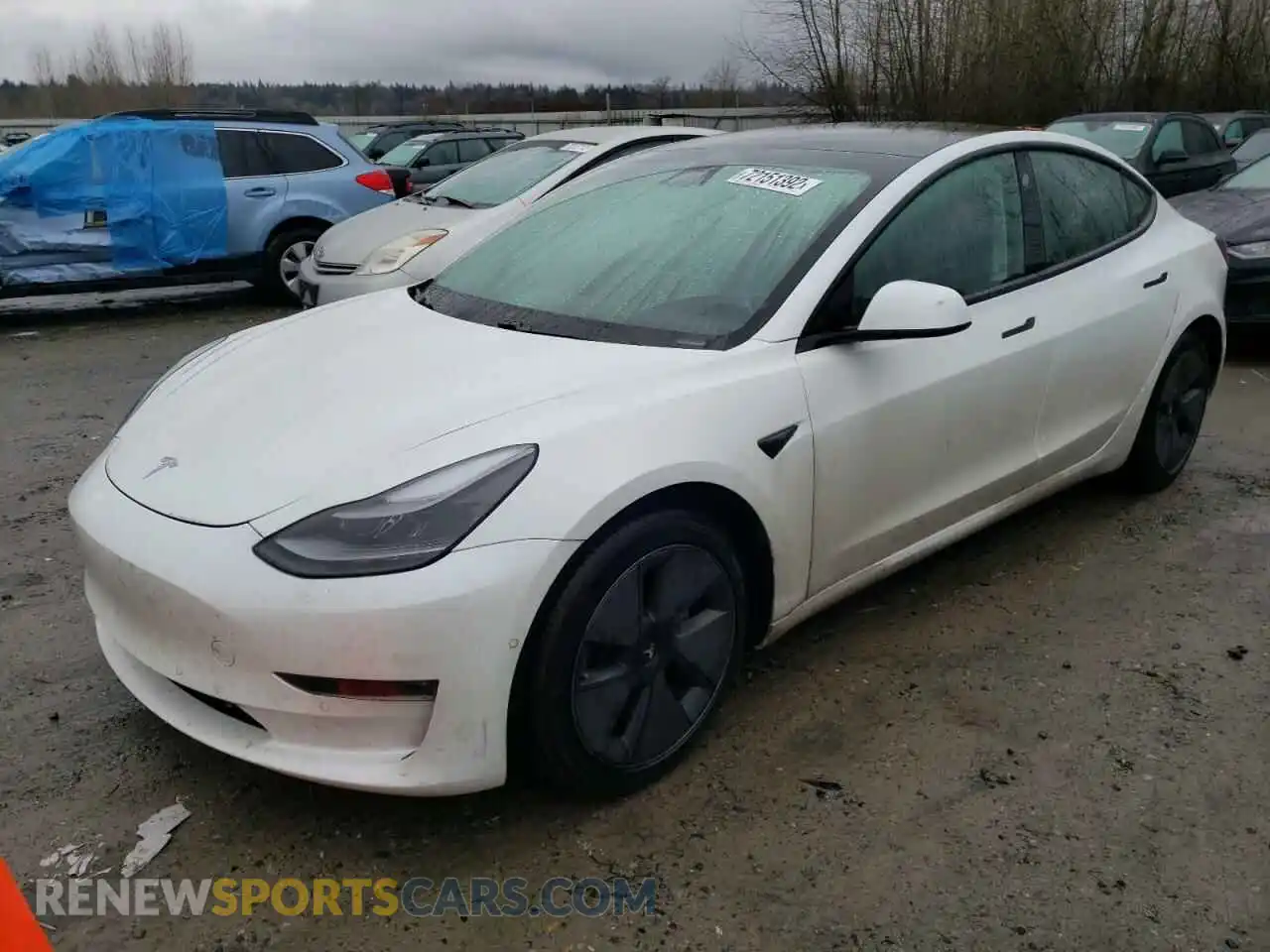 1 Photograph of a damaged car 5YJ3E1EB1MF928177 TESLA MODEL 3 2021