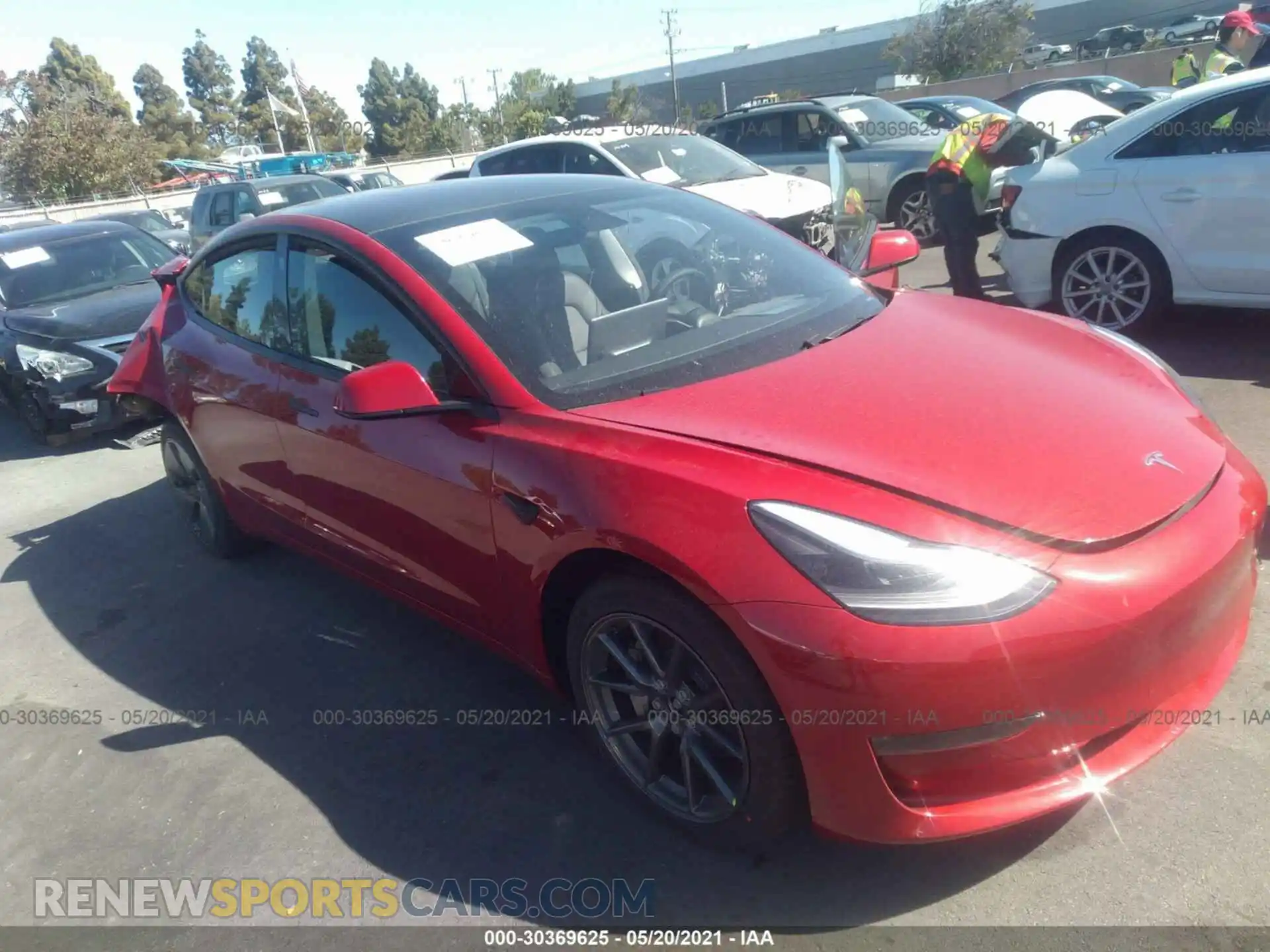1 Photograph of a damaged car 5YJ3E1EB1MF937347 TESLA MODEL 3 2021