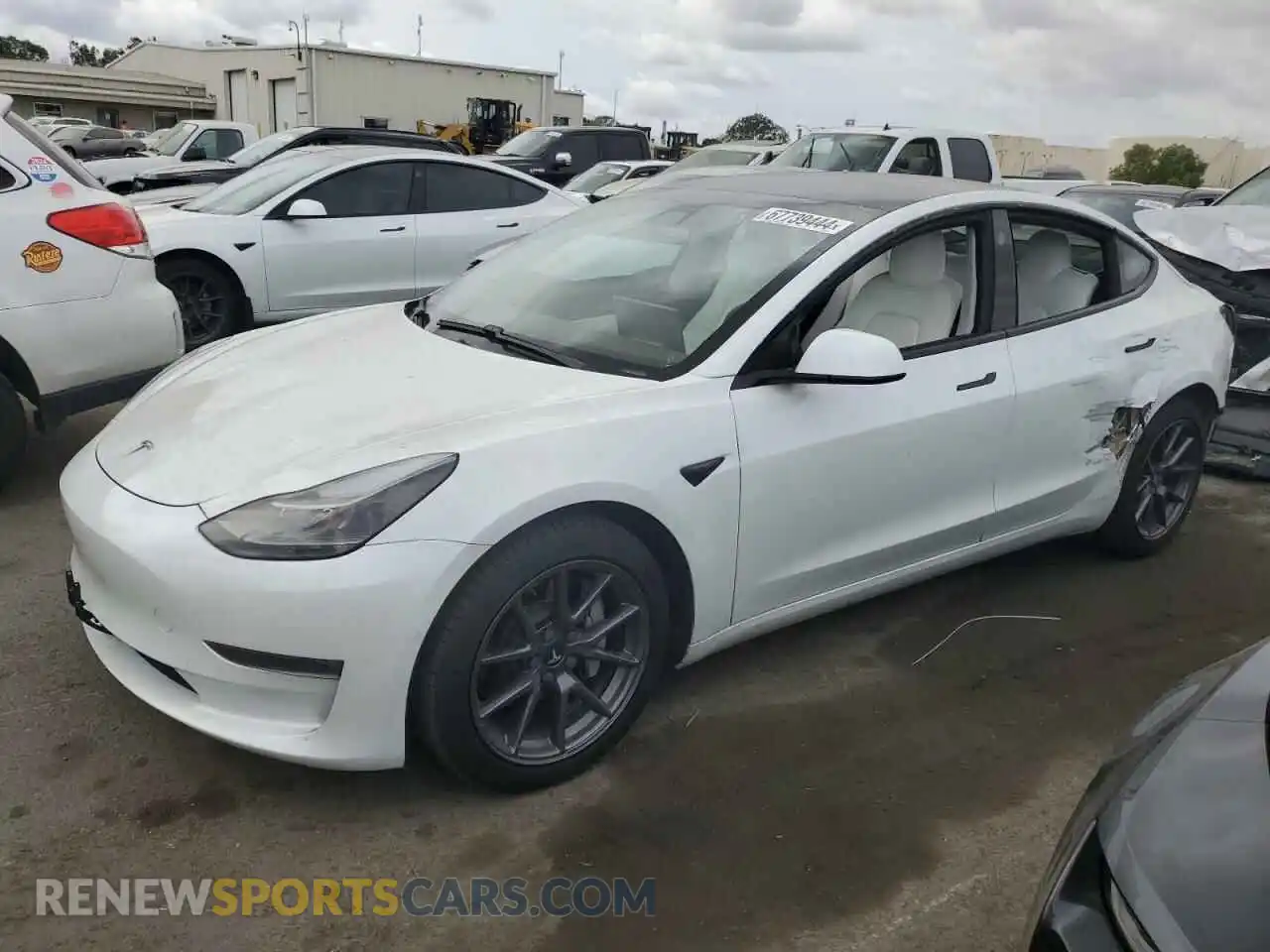 1 Photograph of a damaged car 5YJ3E1EB1MF937669 TESLA MODEL 3 2021