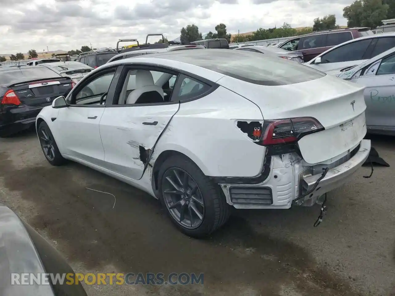 2 Photograph of a damaged car 5YJ3E1EB1MF937669 TESLA MODEL 3 2021