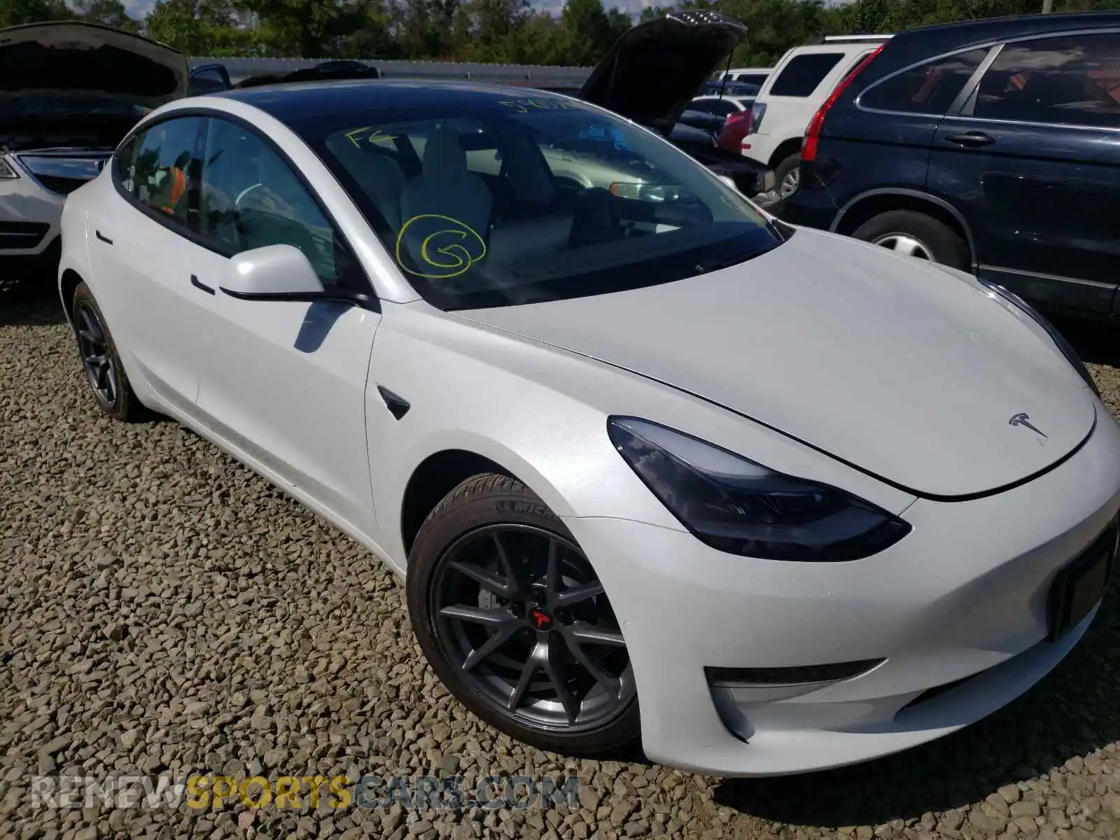 1 Фотография поврежденного автомобиля 5YJ3E1EB1MF975872 TESLA MODEL 3 2021