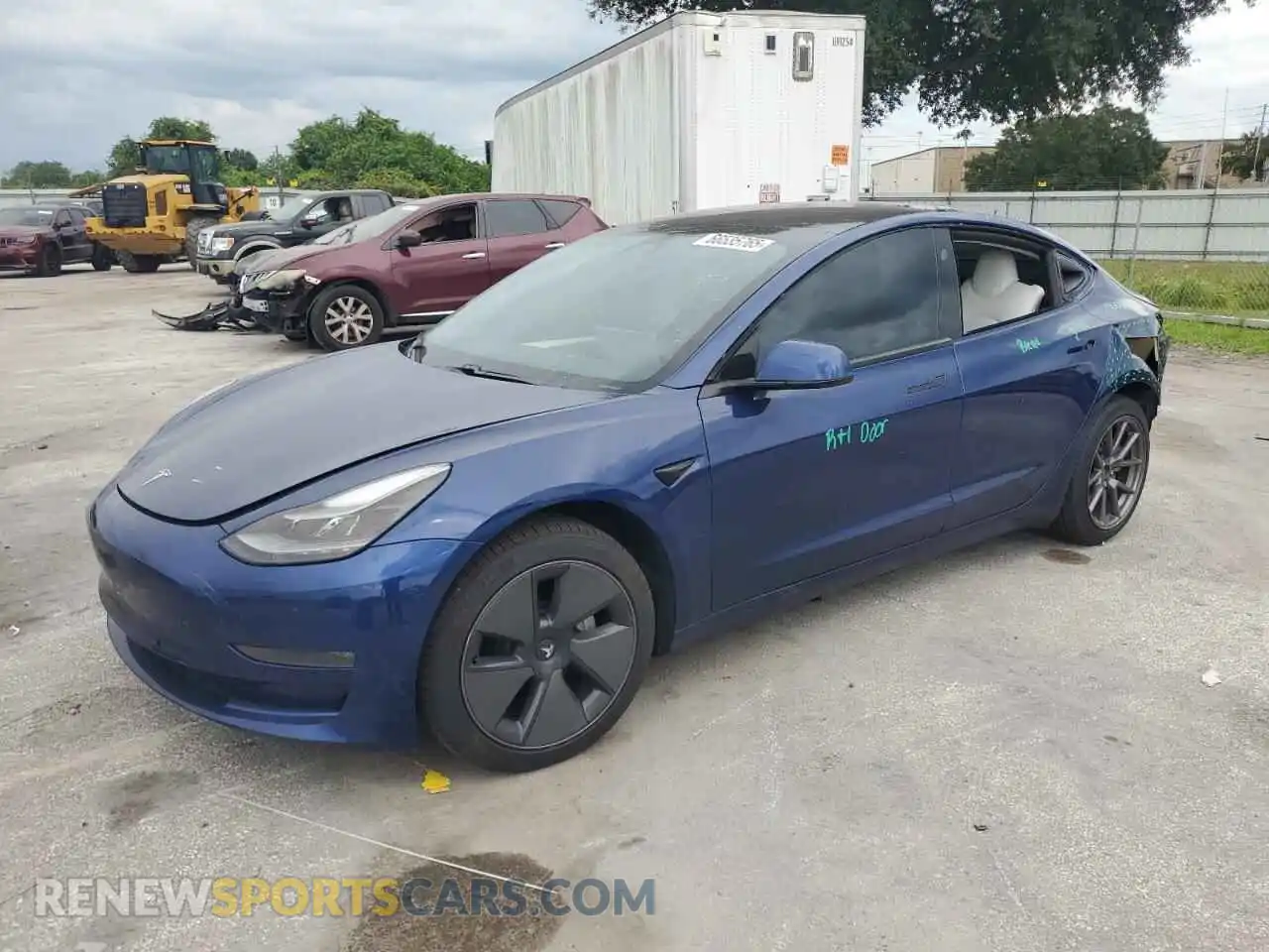 1 Photograph of a damaged car 5YJ3E1EB1MF980599 TESLA MODEL 3 2021