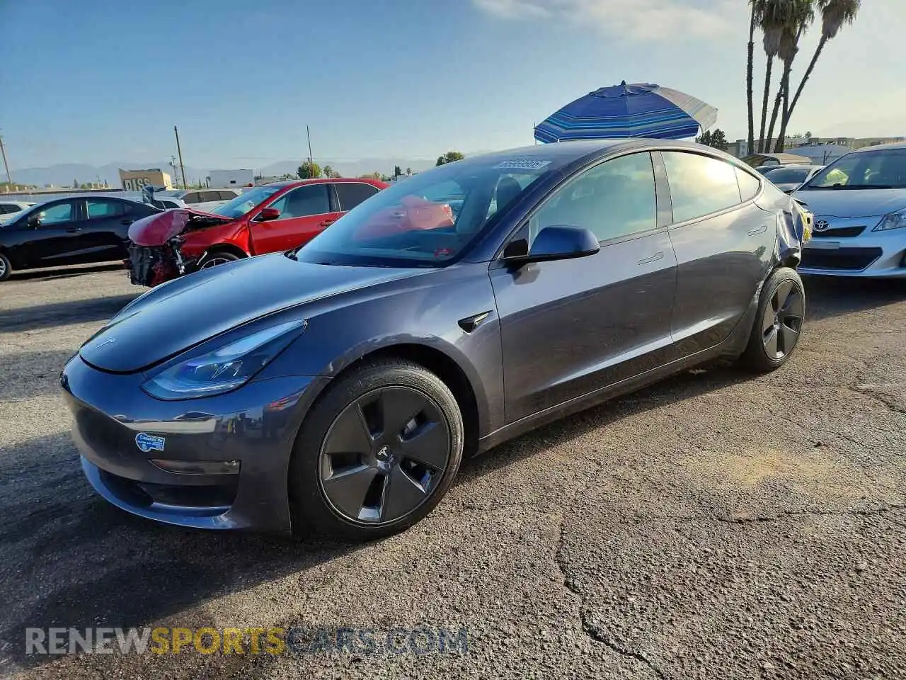 1 Photograph of a damaged car 5YJ3E1EB1MF997791 TESLA MODEL 3 2021