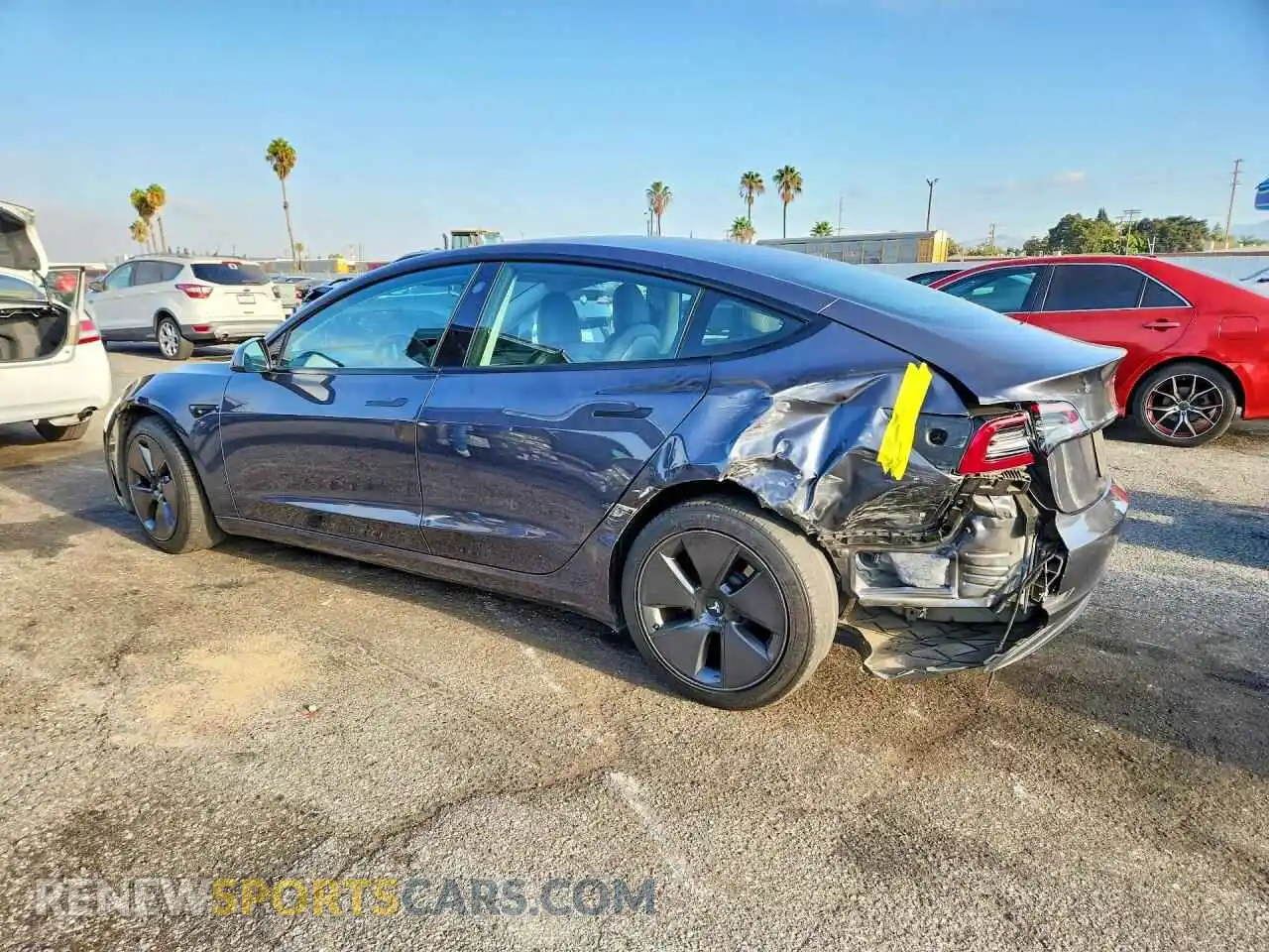 2 Photograph of a damaged car 5YJ3E1EB1MF997791 TESLA MODEL 3 2021