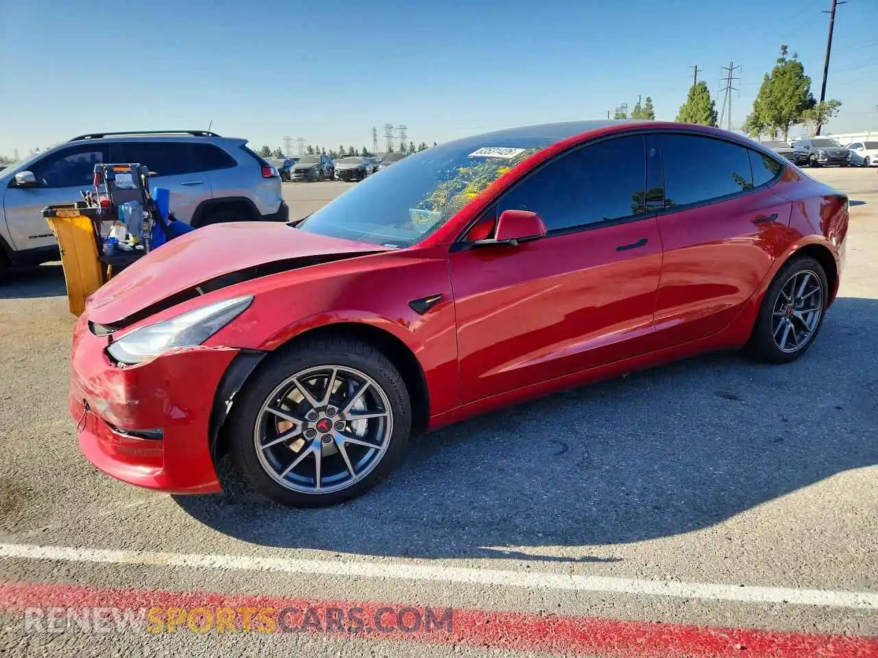 1 Photograph of a damaged car 5YJ3E1EB1MF998584 TESLA MODEL 3 2021