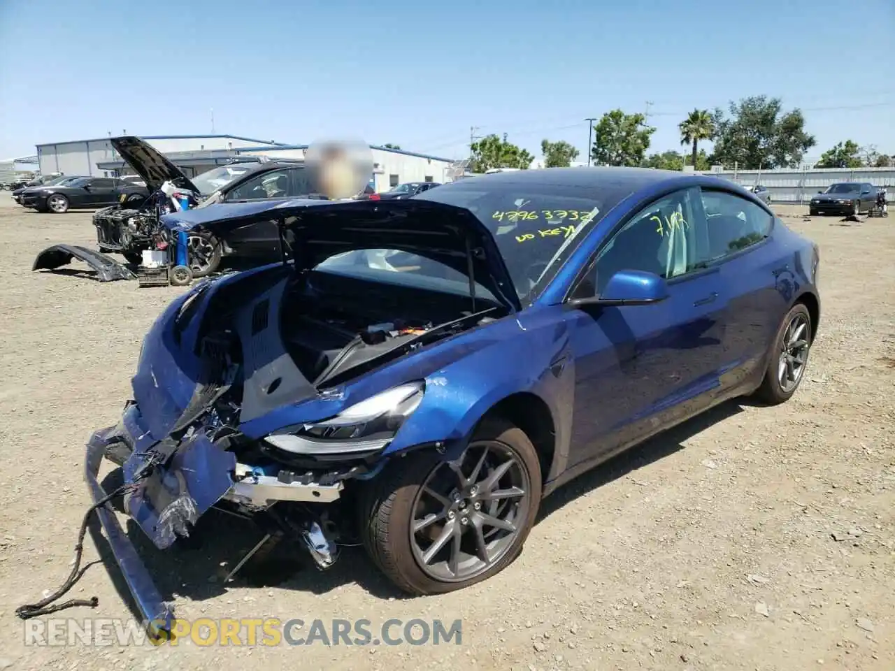 2 Photograph of a damaged car 5YJ3E1EB2MF003584 TESLA MODEL 3 2021
