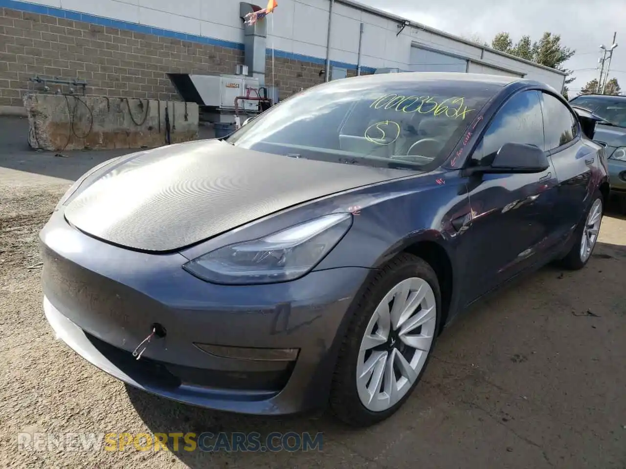 2 Photograph of a damaged car 5YJ3E1EB2MF027660 TESLA MODEL 3 2021