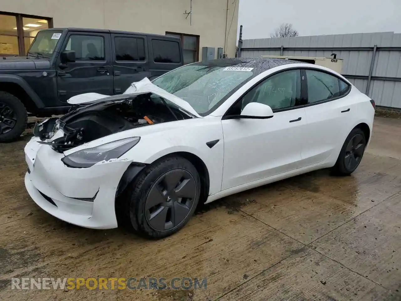 1 Photograph of a damaged car 5YJ3E1EB2MF033474 TESLA MODEL 3 2021