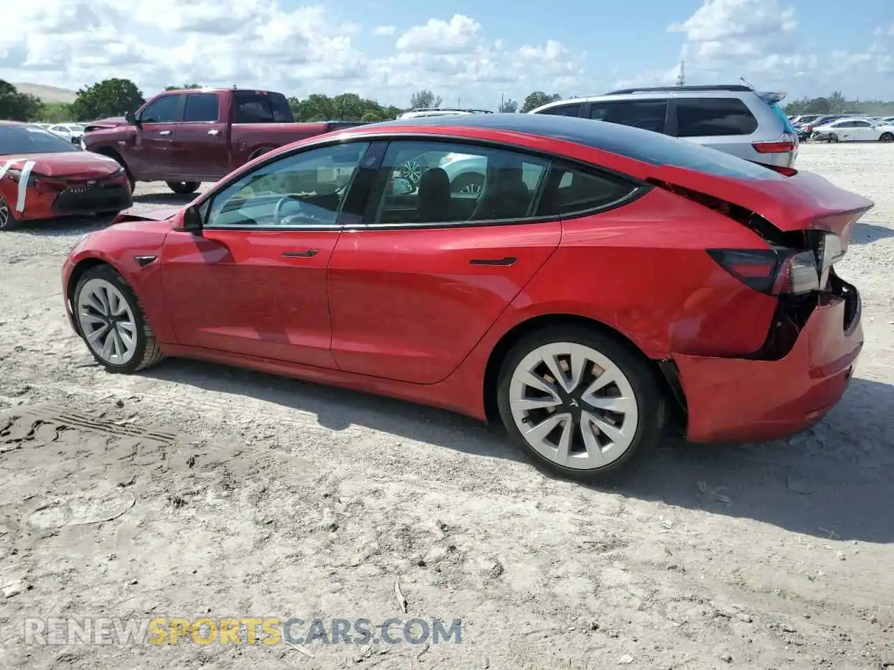 2 Photograph of a damaged car 5YJ3E1EB2MF035449 TESLA MODEL 3 2021
