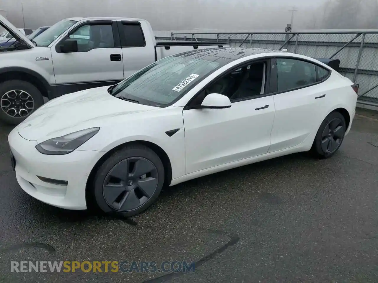 1 Photograph of a damaged car 5YJ3E1EB2MF048413 TESLA MODEL 3 2021