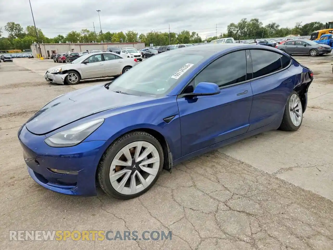 1 Фотография поврежденного автомобиля 5YJ3E1EB2MF057175 TESLA MODEL 3 2021
