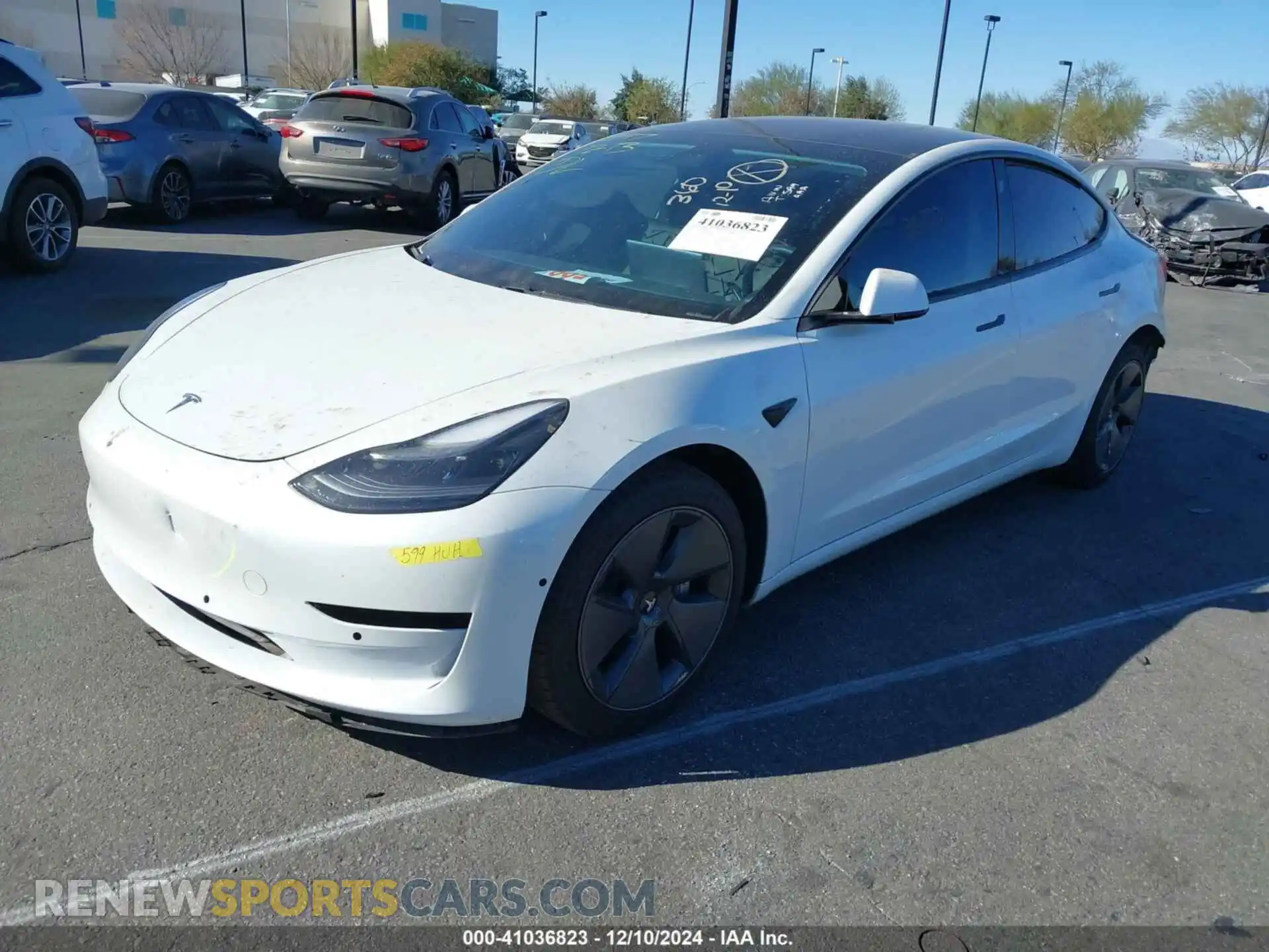 2 Photograph of a damaged car 5YJ3E1EB2MF063221 TESLA MODEL 3 2021