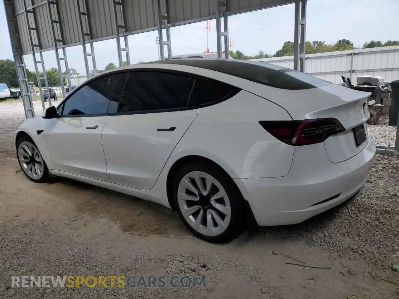 2 Photograph of a damaged car 5YJ3E1EB2MF065714 TESLA MODEL 3 2021