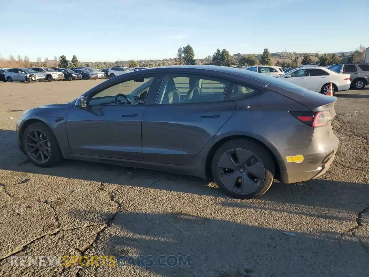 2 Photograph of a damaged car 5YJ3E1EB2MF076308 TESLA MODEL 3 2021