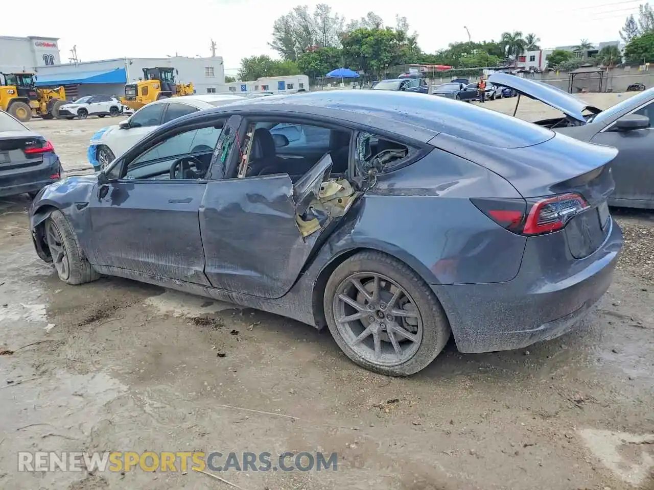 2 Photograph of a damaged car 5YJ3E1EB2MF091410 TESLA MODEL 3 2021