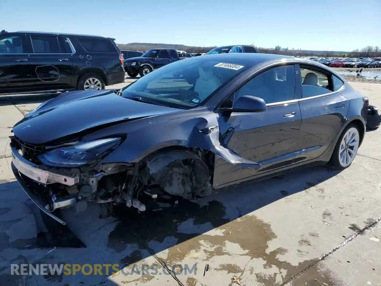 1 Photograph of a damaged car 5YJ3E1EB2MF980711 TESLA MODEL 3 2021