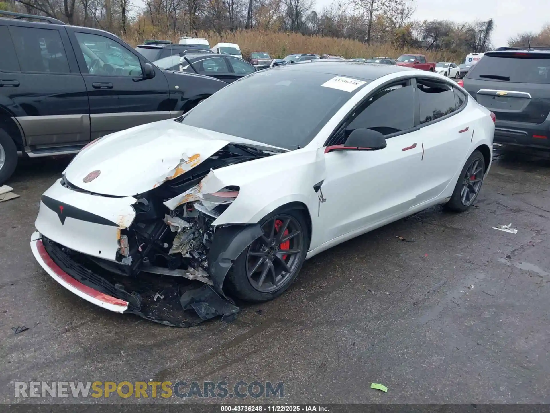 2 Photograph of a damaged car 5YJ3E1EB2MF981504 TESLA MODEL 3 2021