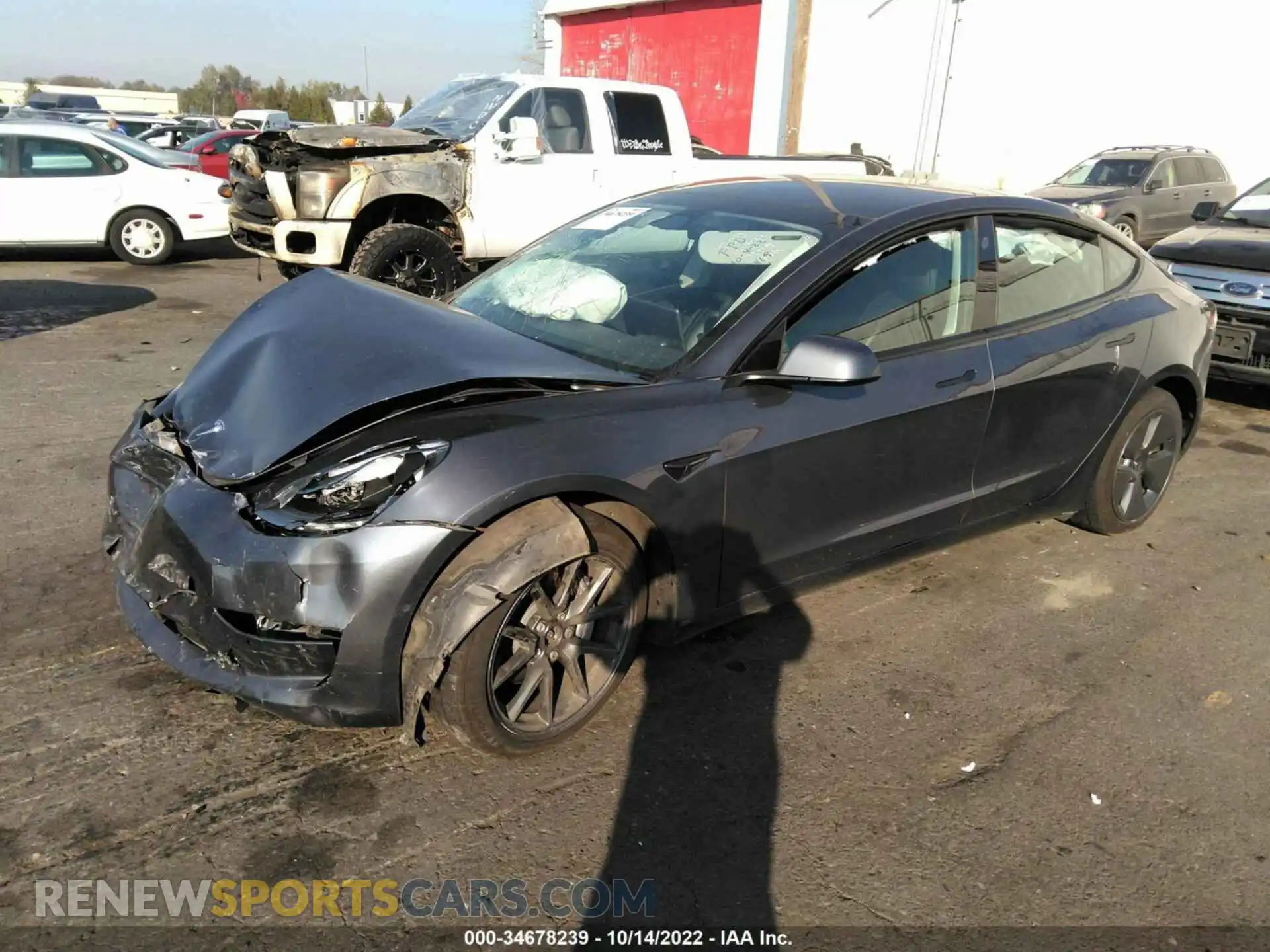 2 Photograph of a damaged car 5YJ3E1EB2MF995922 TESLA MODEL 3 2021