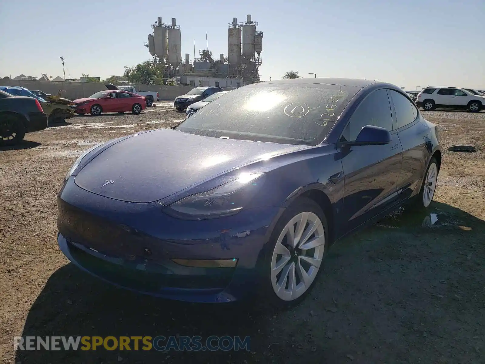 2 Photograph of a damaged car 5YJ3E1EB2MF997282 TESLA MODEL 3 2021