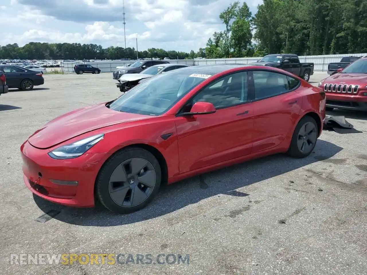 1 Photograph of a damaged car 5YJ3E1EB3MF053412 TESLA MODEL 3 2021