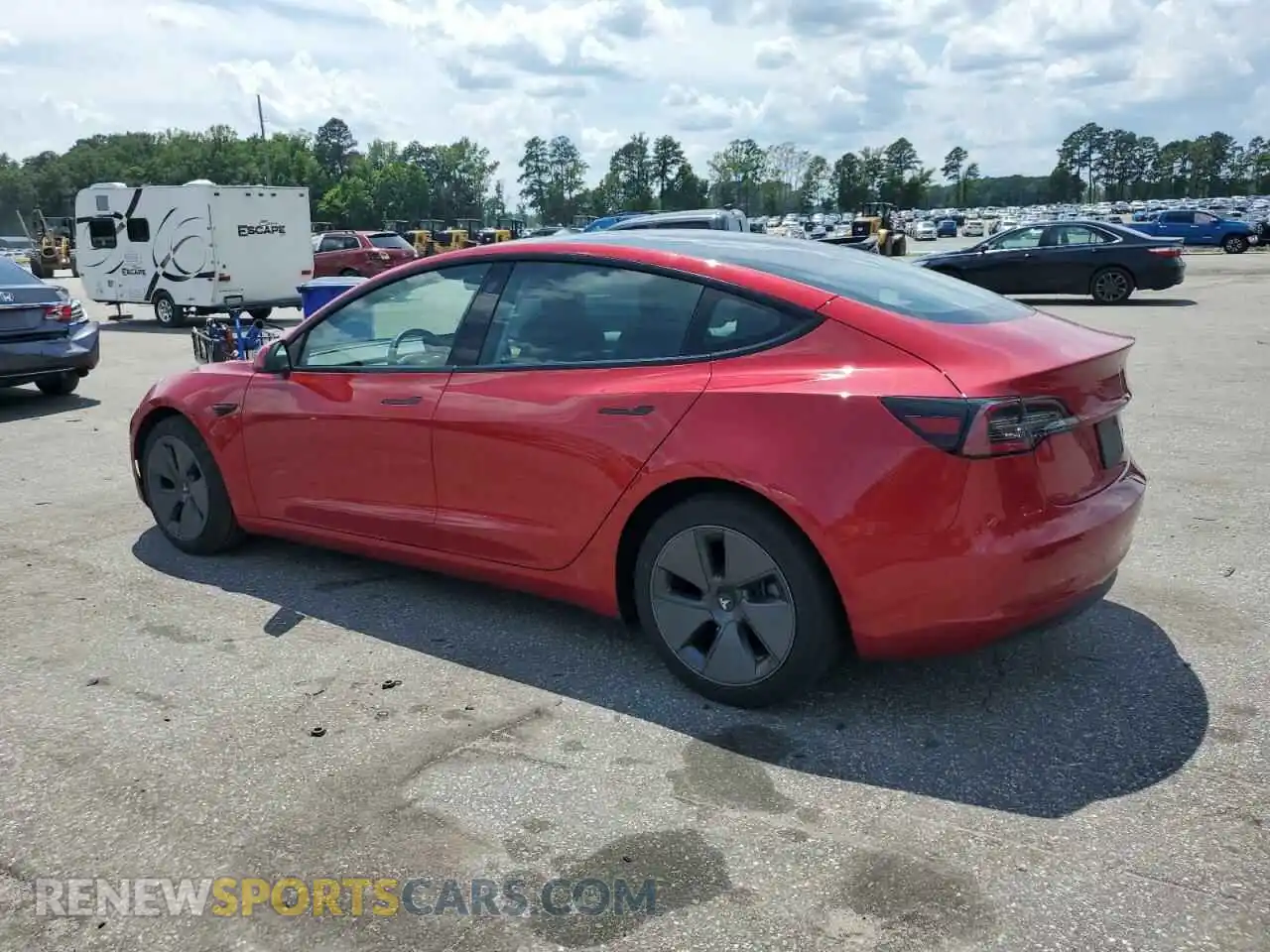 2 Photograph of a damaged car 5YJ3E1EB3MF053412 TESLA MODEL 3 2021