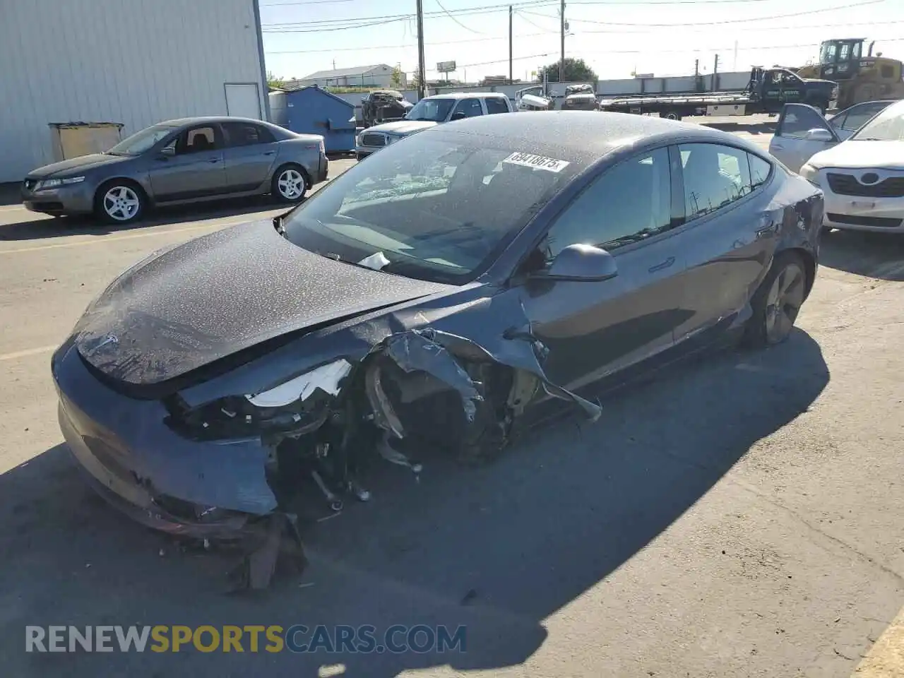1 Photograph of a damaged car 5YJ3E1EB3MF059436 TESLA MODEL 3 2021