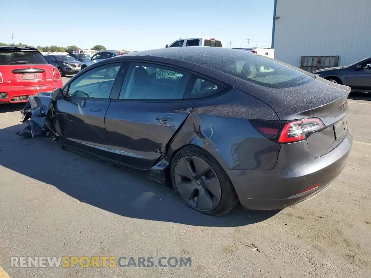 2 Photograph of a damaged car 5YJ3E1EB3MF059436 TESLA MODEL 3 2021