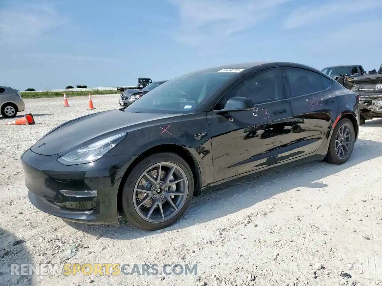 1 Photograph of a damaged car 5YJ3E1EB3MF848931 TESLA MODEL 3 2021