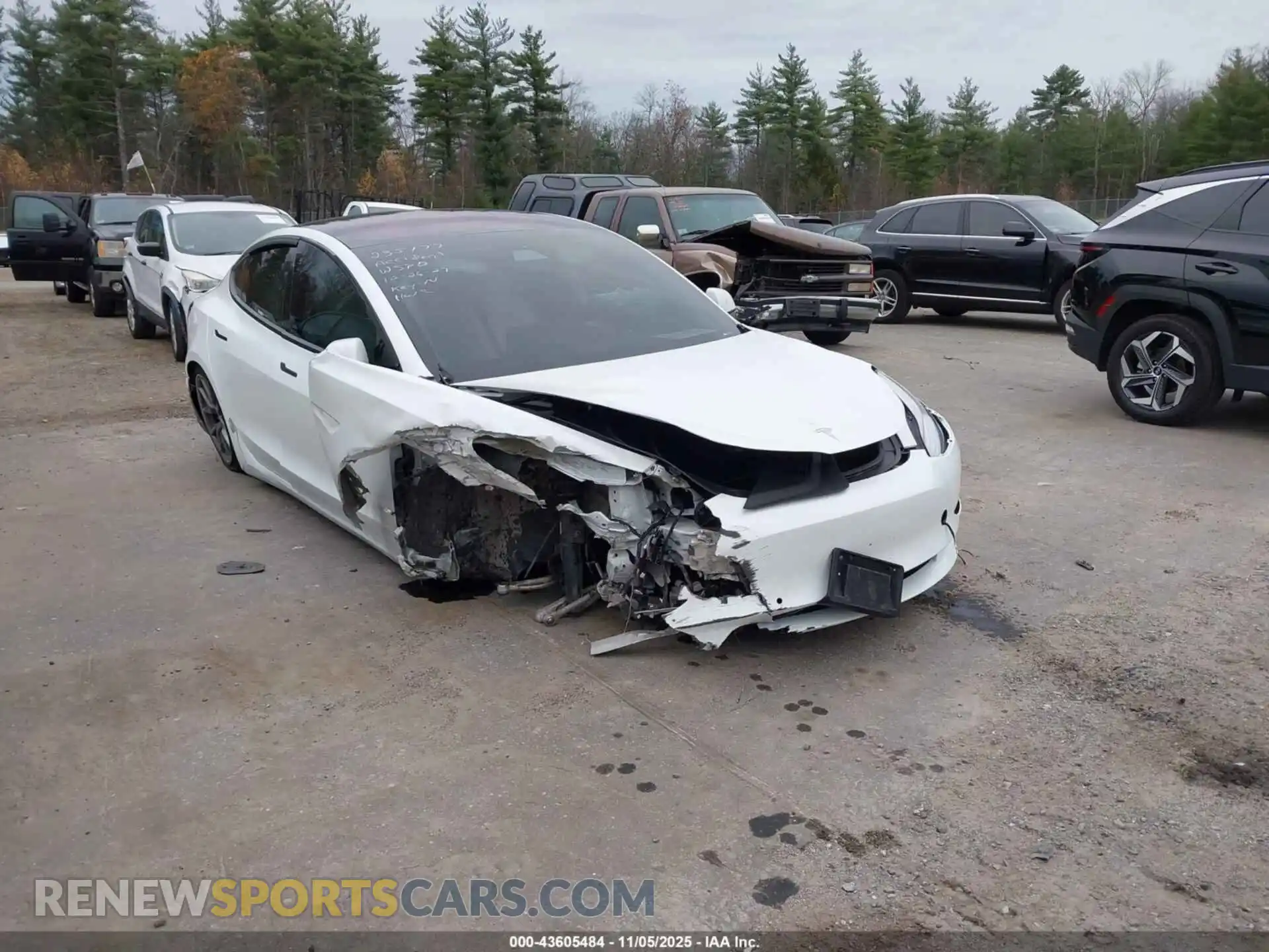 1 Photograph of a damaged car 5YJ3E1EB3MF849447 TESLA MODEL 3 2021