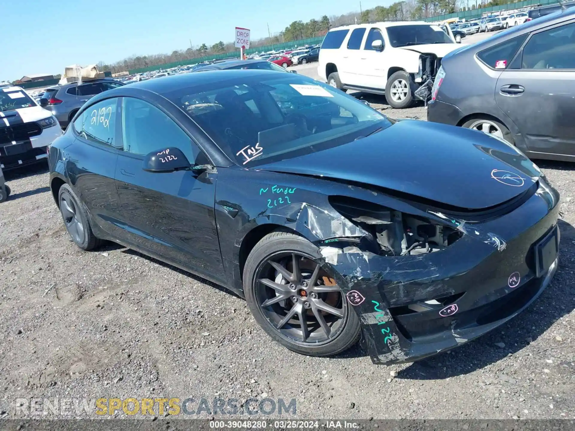 1 Photograph of a damaged car 5YJ3E1EB3MF855216 TESLA MODEL 3 2021