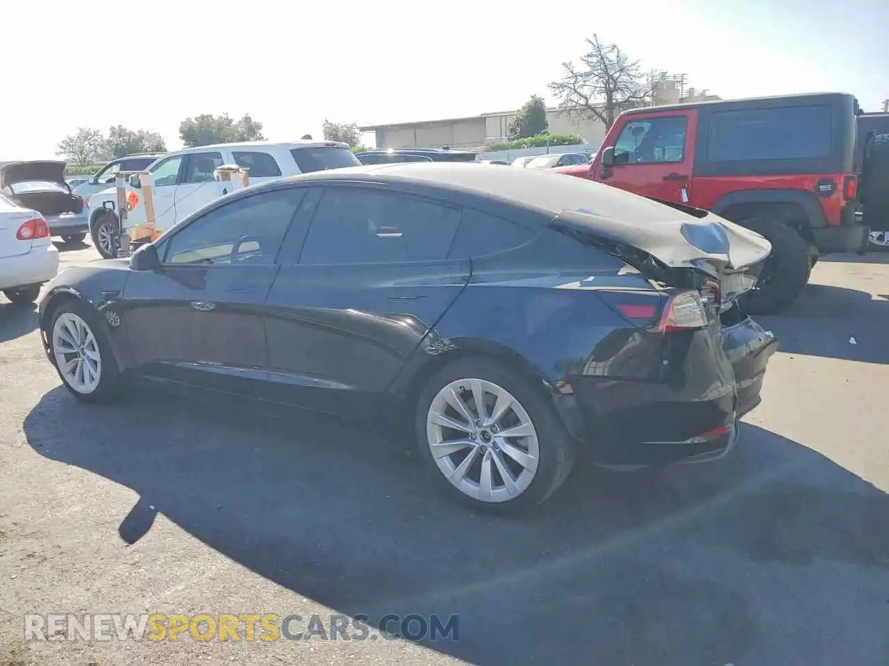 2 Photograph of a damaged car 5YJ3E1EB3MF877331 TESLA MODEL 3 2021