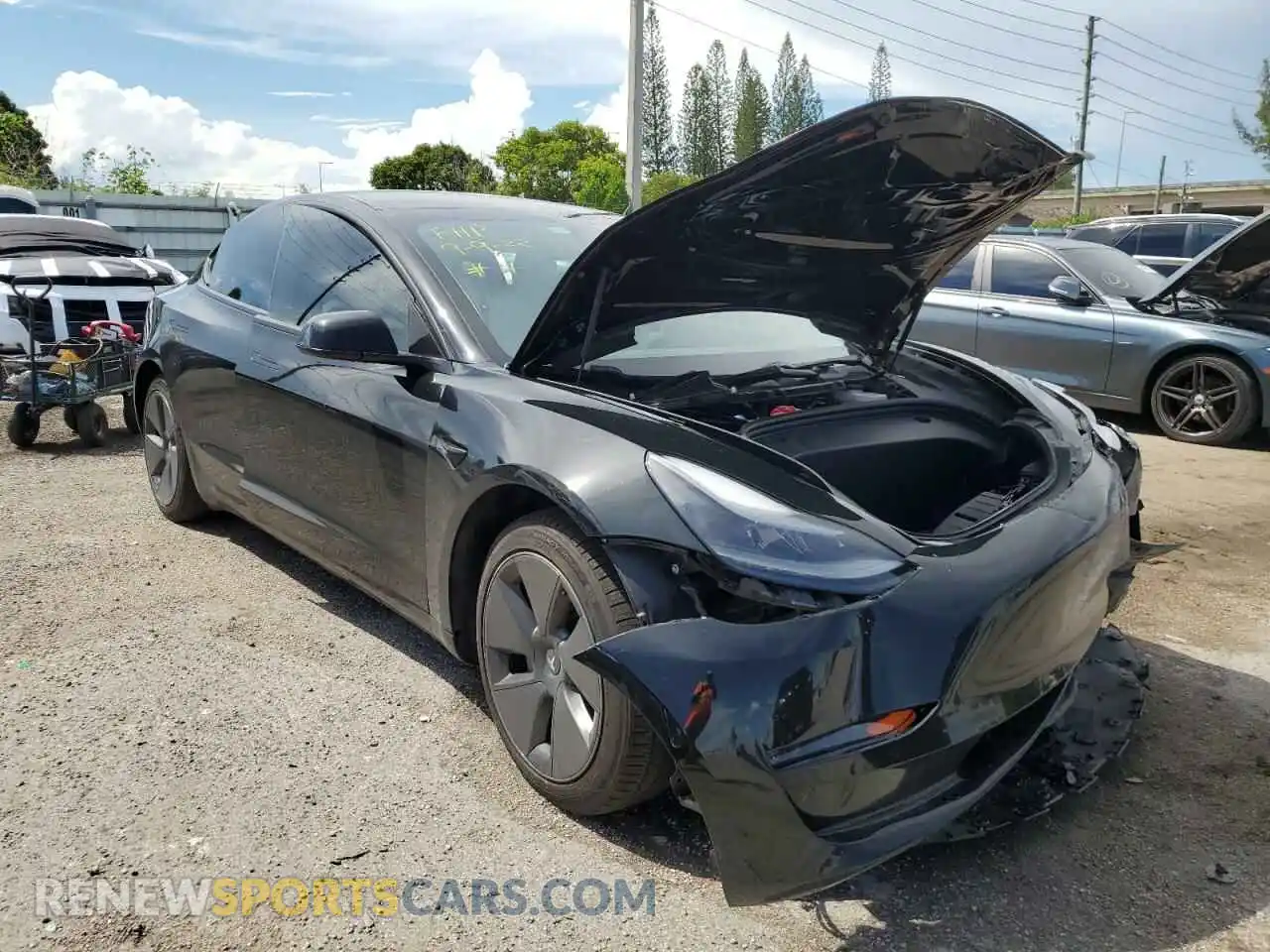 1 Фотография поврежденного автомобиля 5YJ3E1EB3MF918136 TESLA MODEL 3 2021