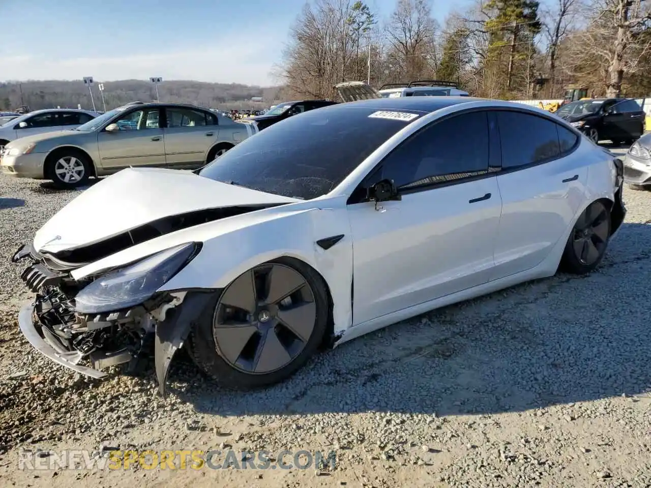 1 Photograph of a damaged car 5YJ3E1EB3MF925068 TESLA MODEL 3 2021