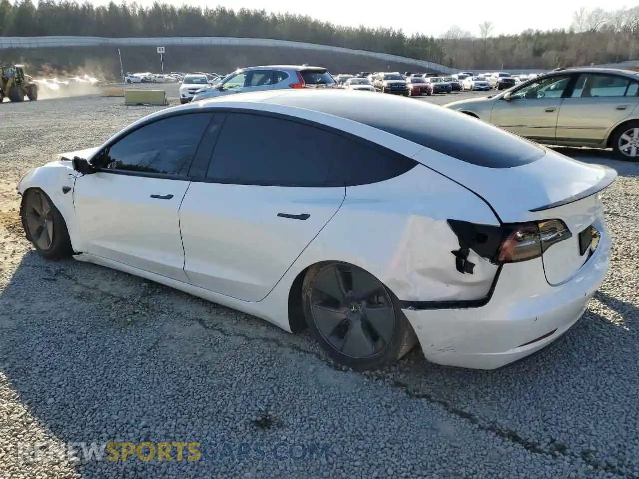 2 Photograph of a damaged car 5YJ3E1EB3MF925068 TESLA MODEL 3 2021