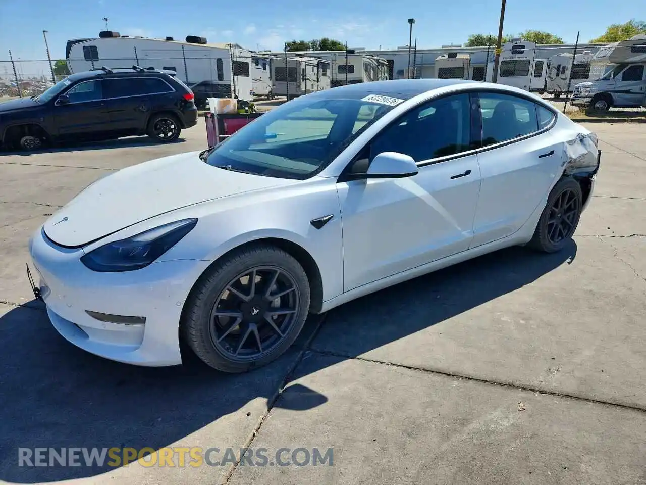 1 Photograph of a damaged car 5YJ3E1EB3MF938094 TESLA MODEL 3 2021