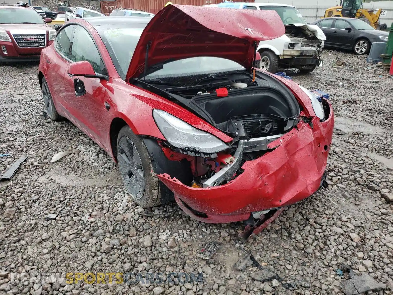 1 Photograph of a damaged car 5YJ3E1EB3MF974125 TESLA MODEL 3 2021