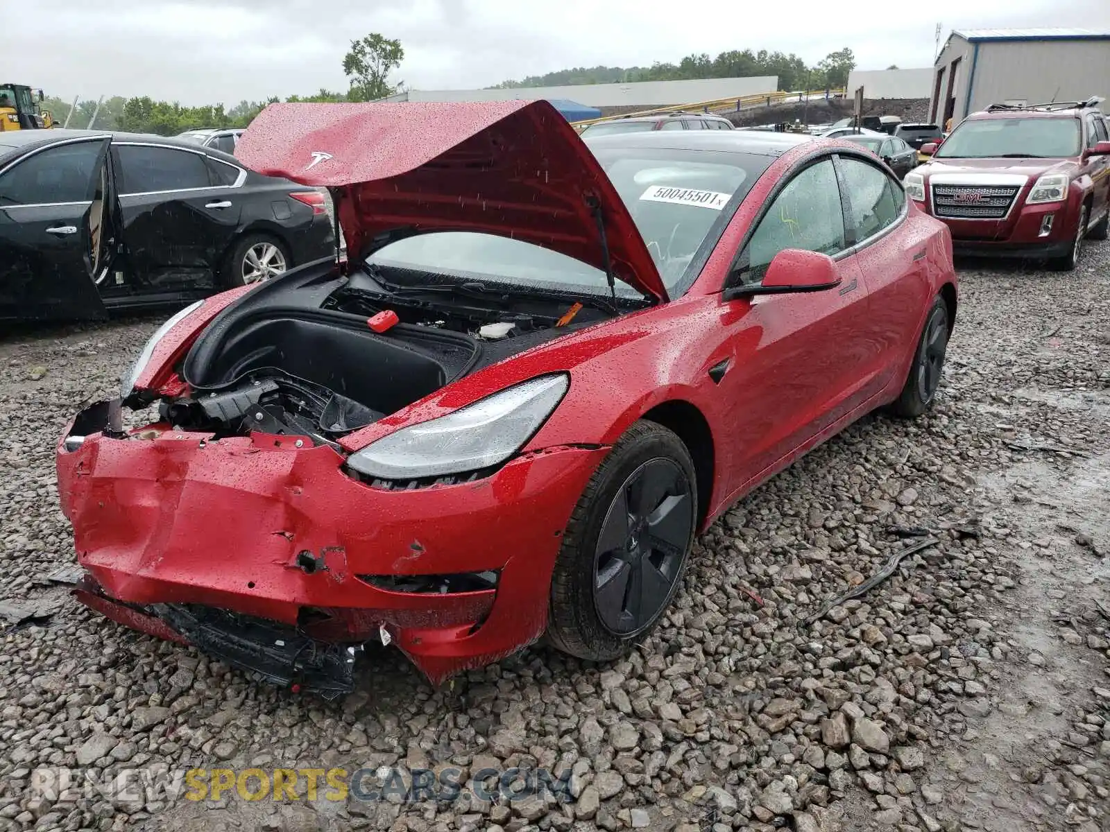 2 Photograph of a damaged car 5YJ3E1EB3MF974125 TESLA MODEL 3 2021