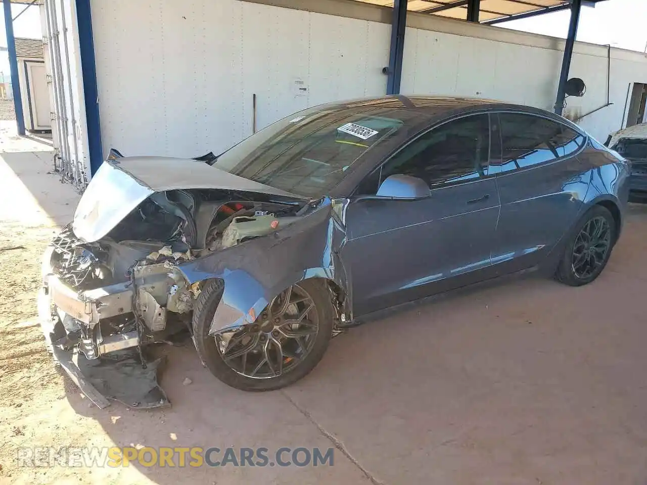 1 Photograph of a damaged car 5YJ3E1EB4MF071952 TESLA MODEL 3 2021