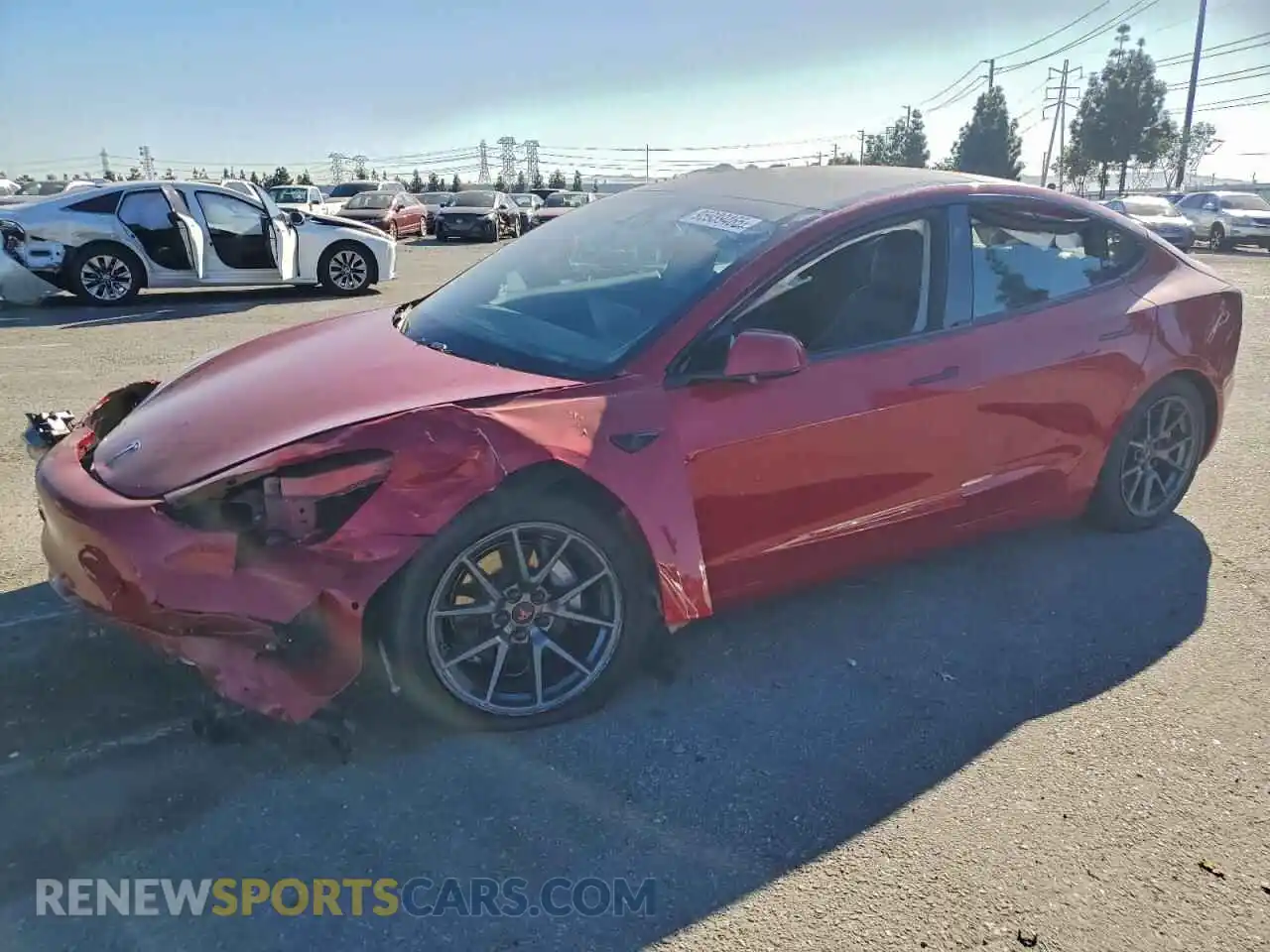 1 Photograph of a damaged car 5YJ3E1EB4MF073703 TESLA MODEL 3 2021